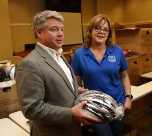 Gary Bruce at Safe Kids Columbus' Annual Helmet Giveaway